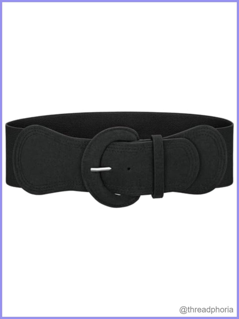Wide Stretchy Waist Belt Faux Suede Elastic Chunky Buckle Dress Accessory